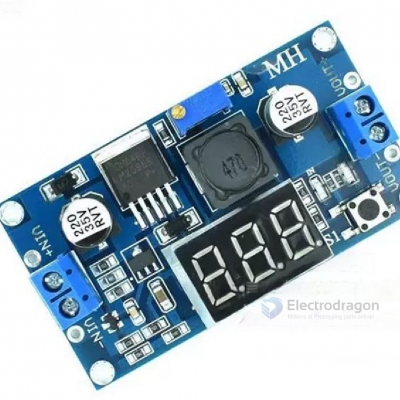 LM2596 ADJ DC Buck Module, High Power w/Display 2-3A