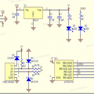 ATtiny85 USB Mini Dev Board (Digispark Compatible) - Image 4