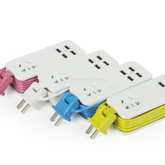 Power Plug Socket with 4 USB Charge 2A
